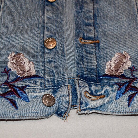 Lucky Brand Embroidered Bluebird denim Jacket S/P NWOT - Picture 8 of 9